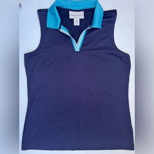 TOMMY BAHAMA Golf M Blue V-neck Collared Tank Top
